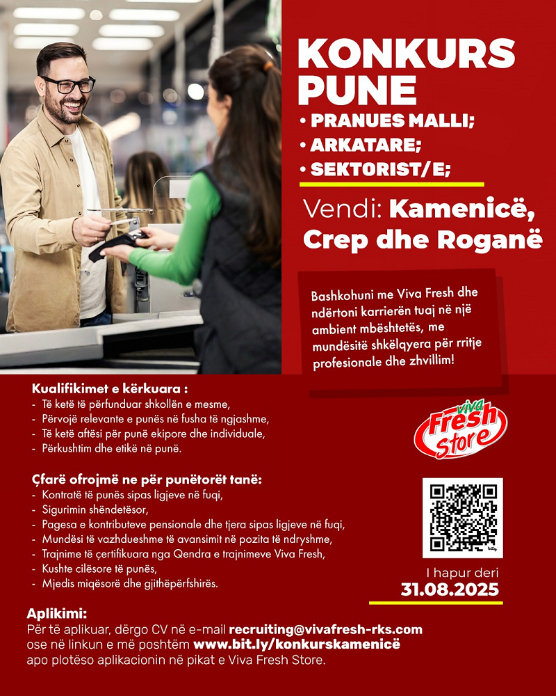 Pranues malli, Arkatare, Sektorist/e - Kamenicë, Crep, Roganë